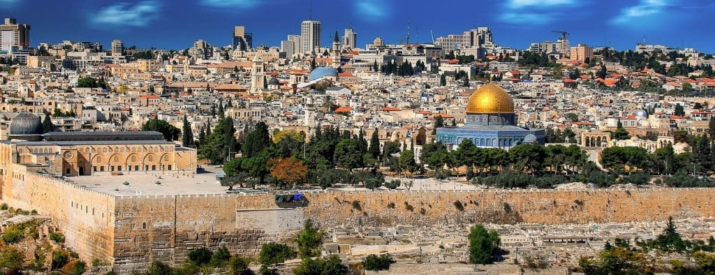 church of spiritualism Beautiful panoramic view of Jerusalem, symbolizing God's presence and biblical history.