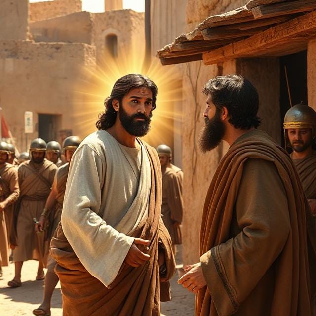 Jesus calls Matthew the Apostle the tax collector to become his disciple in Capernaum.