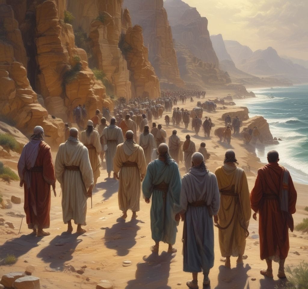 James, Son of Alphaeus, subtly highlighted among the Twelve Apostles in ancient Jerusalem — honoring his quiet strength and spiritual dedication.