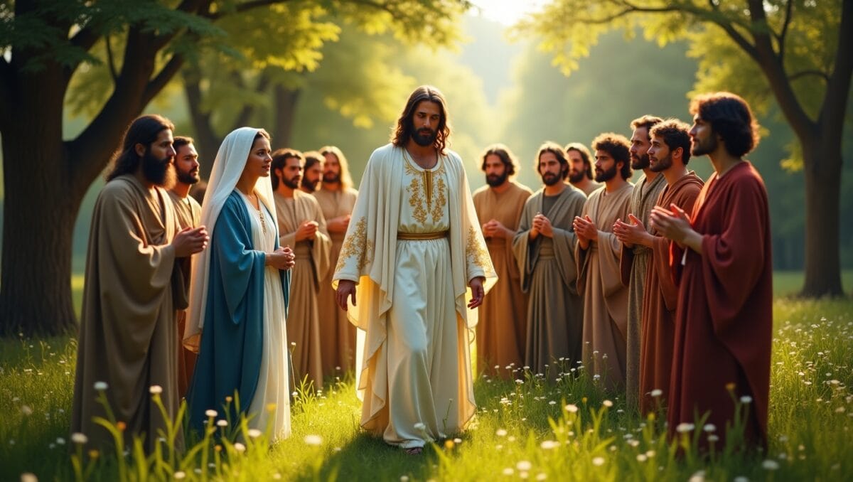 An artistic image symbolizing the main roles of Christianity such as gospel proclamation, spiritual teaching, reconciliation with God